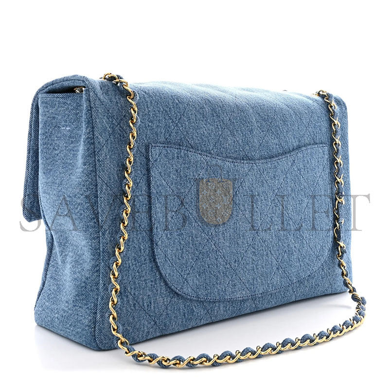 Ch**el MASTER De*1m SOUPLISSIMO MAXI FLAP BLUE (38.5*26*11cm)